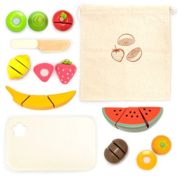 Dřevěná sada krájení ovoce