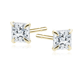 LUNICA Stříbrné zlacené náušnice SQUARE 3mm 1057