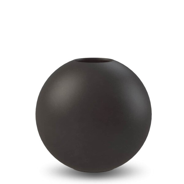 COOEE Design Kulatá váza Ball Black 8 cm, černá barva, keramika