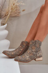 Dámské Botky S Výřezem Na Nízkém Podpatku Ozdobené Zvířecím Vzorem Zlaté Neliawen 37