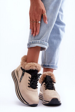 Dámská sportovní kotníková obuv 21-Q99 model 185656 Béžová s černou - Step in style béžová s černou 37
