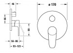 DURAVIT - B.1 Sprchová baterie pod omítku, pro 2 spotřebiče, chrom B14210012010