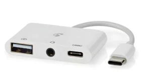Nedis USB-C multiport adaptér / Redukce / USB-A + USB-C + 3,5mm jack / USB 2.0 / 480 Mbps (CCGB64790WT01)