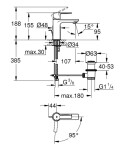 GROHE - Lineare New Umyvadlová baterie s výpustí, studený start, matná černá 237902431