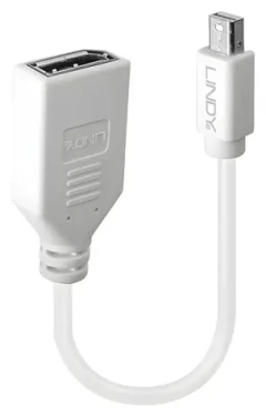Lindy bílá / Adaptér / Mini DisplayPort (M) - DisplayPort (F) / 0,15 m (41021)