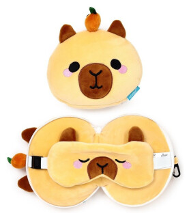 Cestovní polštář a maska na oči Relaxeazzz - Kapybara