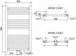 MEXEN/S - Mars radiátor + topná tyč 900 x 500 mm, 400 W, bílá W110-0900-500-6400-20