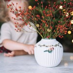 Kähler Design Hammershøi váza bílá - KÄHLER Keramická váza Hammershøi Christmas 13 cm, multi barva, keramika