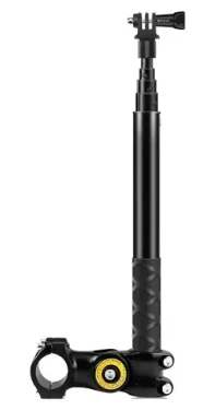 Puluz PU817 černá / Držák na řídítka se selfie tyčí / pro akční kamery / tyč 27,9–113,5 cm / řídítka 2,9–3,5 cm (PU817)