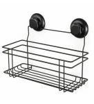 Compactor Bestlock Polička do koupelny s přísavkami černá / bez vrtání / až 12kg (RAN9788)