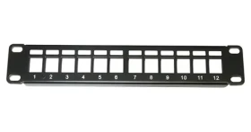XtendLan 10" černá / Patch panel / 12 portů / 1U / neosazený (PP0-12-0)