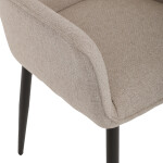 Židle jídelní, snadno čistitelná krémová látka, černý matný lak, kovové nohy