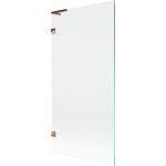 MEXEN/S - Lunar L vanová zástěna FIX 90 x 150, transparent, růžové zlato 897L-090-000-60-00