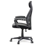 Herní křeslo, šedá, černá ekokůže a černá látka a síťovina MESH, PCA mech