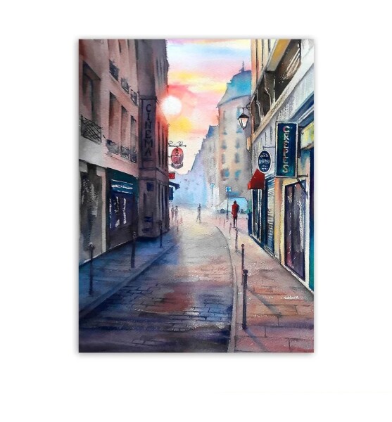 Antistresové omalovánky TSvetnoy TSvetnoy, LG086e, Diamond painting - diamantové malování, 40 x 50 cm, Snová ulice