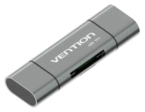Vention Čtečka paměťových karet USB 3.0/USB-C šedá / Čtečka paměťových karet / SD / microSD / 5000 Mbit/s (CCHH0)