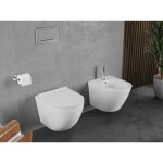 MEXEN/S - Lena Závěsná WC mísa Rimless Tornado včetně sedátka s slow slim, duroplast, bílá lesk 30220500T