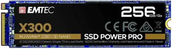 EMTEC Power Pro X300 256GB / M.2 / NVMe / 3D TLC / R:1700MBps / W:1000MBps / MTBF 2mh / 5y (ECSSD256GX300)