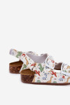 Dětské sandály na korkové podrážce s přezkami dinosauři multikolor Thessa 28