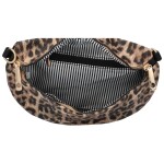 Módní koženková ledvinka se zvířecím potiskem Sixto, leopard khaki/černá