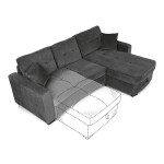Rohová pohovka, šedá, látka, ASB-C3990 GREY2