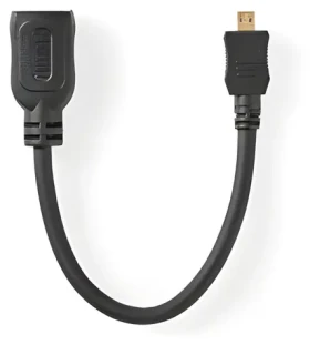 Nedis HDMI kabel Micro HDMI černá / Kabel HDMI / 4K 30 Hz / 10,2 Gbps / Ethernet / 0,20 m (CVGT34790BK02)