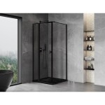 MEXEN/S - Mist T sprchový kout dveře křídlové levá 80 x 80, černý okraj, černá 8A4T-080-080-70-70-L