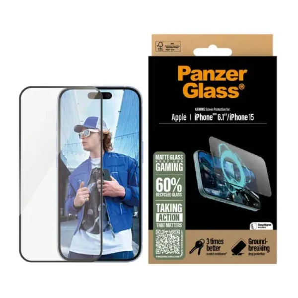 PanzerGlass Gaming Apple iPhone 16/15 s instalačním rámečkem (2857)