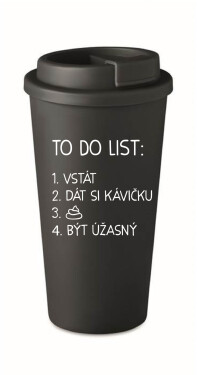 TO DO LIST: BÝT ÚŽASNÝ - černý termohrnek 475 ml