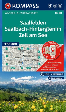 Saalfelden, Saalbach-Hinterglemm, Zell am See 1:50 000 / turistická mapa KOMPASS 30