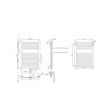 INVENA - Koupelnový radiátor 540 x 800, černý UG-03-080-A
