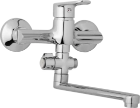 JB Sanitary Nástěnná umyvadlová a sprchová baterie FINERY, rozteč 150 mm, otočný přepínač, bez příslušenství, ramínko 300 mm F10 37 10