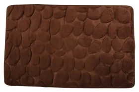 MSV Pebbles hnědá / Koupelnová předložka / 50 x 80 cm / protiskluzová / PU pěna