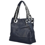 Módní dámská koženková kabelka na rameno Žanet, tmavě modrá