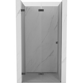 MEXEN/S - Lunar-F skládací sprchové dveře levé 80 cm, transparent, grafit metal 836-080-000-95-00-L
