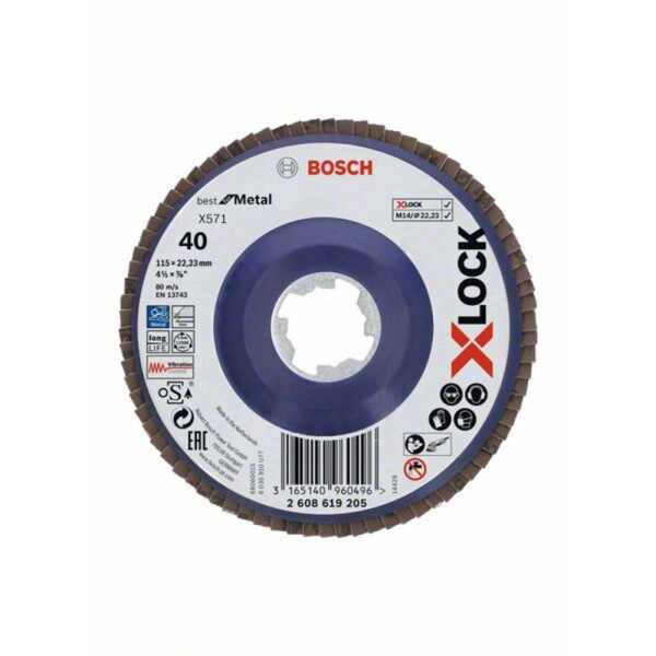 BOSCH X571 Best for Metal 2608619212 / Lamelový brusný kotouč / Zrnitost 120 / 125x22.23mm (2608619212)