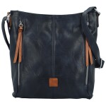 Stylová dámská koženková crossbody kabelka Samer, tmavě modrá