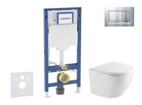 GEBERIT - Duofix Set předstěnové instalace, klozetu Oudee a sedátka softclose, tlačítko Sigma20, lakovaný chrom mat/chrom SANI11CA2103