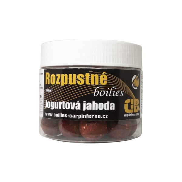 Carp Inferno Rozpustné Boilies Nutra Line Jogurtová Jahoda - 20mm 300ml,Carp Inferno Rozpustné Boilies Nutra Line Jogurtová Jahoda - 20mm 300ml