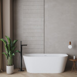 INVENA - Volně stojící vanová baterie GLAMOUR Černá BW-02-W04-V