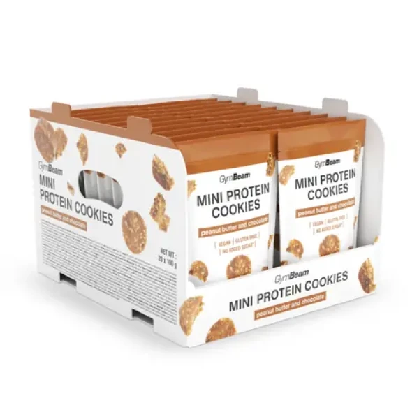 Mini Protein Cookies - GymBeam (arašídové máslo s čokoládou, 20 x 100 g) (99979-3-20x100g-peanutbutterchocolate)