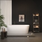 Erga Zara, rohová volně stojící vana 140x72 cm + odtoková zátka, levá, bílá lesklá, ERG-ZARA-140072L-WH-WH
