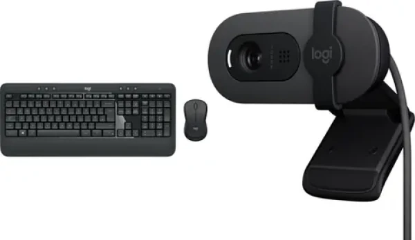Logitech MK545 Advanced + Brio 100 / Sada klávesnice s myší a webkamera / bezdrátová / USB nanopřijímač