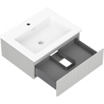 MEXEN/S - Rivel koupelnová skříňka 60 cm s umyvadlem Otis, 1 šuplík, reliéf , šedá mat/bílá mat 91A20-06023-1-BF62-W18M01