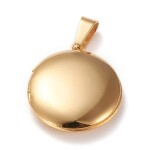 Přívěsek - nerezový otvírací medailonek - kulatý - pozlacený 18K zlatem - 20 mm - 1 ks