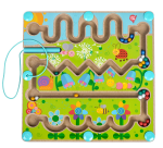 Lucy &amp; Leo 185 Květiny - dřevěný motorický labyrint s magnetickou tužkou
