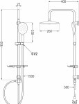 MEXEN/S - T22 chrom sprchový sloup 798222293-00