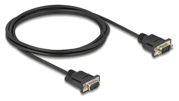 Delock RS-232 Sub-D9 samec-samec černá / Sériový kabel / 2 m (88218)