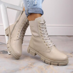 Pohodlná zateplená kožená obuv Rieker W RKR613 beige 40