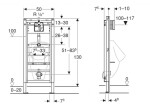GEBERIT - Duofix Montážní prvek pro pisoár, 112-130 cm, univerzální, pro ovládání splachování pisoárů Basic 111.695.11.6